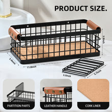 Lataa kuva Galleria-katseluun, Bathroom Organizer Small Metal Wire Storage Basket with Grip, Bathroom Decor Black Basket Organizer Detachable Wood Base Toilet Tank Basket for Bathroom, Cabinets, Vanity, Laundry Room

