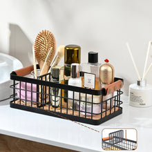 Lataa kuva Galleria-katseluun, Bathroom Organizer Small Metal Wire Storage Basket with Grip, Bathroom Decor Black Basket Organizer Detachable Wood Base Toilet Tank Basket for Bathroom, Cabinets, Vanity, Laundry Room
