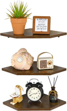 Load image into Gallery viewer, RoleDes Corner Shelf Wall Mount, Set of 3 Floating Corner Shelves
