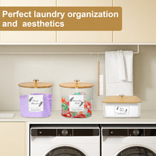 Lataa kuva Galleria-katseluun, RoleDes 3 Pack Laundry Pods Containers Dryer Sheet Holder, Laundry Room Organization and Storage Containers with Lids and Labels for Laundry Powder Containers Detergent Dispenser Jars Organizer…

