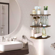 Load image into Gallery viewer, RoleDes Corner Shelf Wall Mount, Set of 3 Floating Corner Shelves
