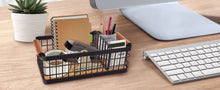 Lataa kuva Galleria-katseluun, Bathroom Organizer Small Metal Wire Storage Basket with Grip, Bathroom Decor Black Basket Organizer Detachable Wood Base Toilet Tank Basket for Bathroom, Cabinets, Vanity, Laundry Room
