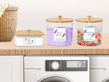Lataa kuva Galleria-katseluun, RoleDes 3 Pack Laundry Pods Containers Dryer Sheet Holder, Laundry Room Organization and Storage Containers with Lids and Labels for Laundry Powder Containers Detergent Dispenser Jars Organizer…
