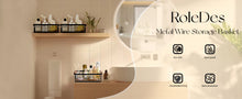 Lataa kuva Galleria-katseluun, Bathroom Organizer Small Metal Wire Storage Basket with Grip, Bathroom Decor Black Basket Organizer Detachable Wood Base Toilet Tank Basket for Bathroom, Cabinets, Vanity, Laundry Room

