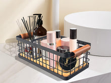 Lataa kuva Galleria-katseluun, Bathroom Organizer Small Metal Wire Storage Basket with Grip, Bathroom Decor Black Basket Organizer Detachable Wood Base Toilet Tank Basket for Bathroom, Cabinets, Vanity, Laundry Room
