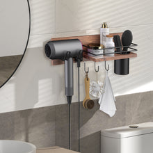 Load image into Gallery viewer, Wooden Hair Dryer Holder Wall Mount,Bathroom Organizer for Styling Tools

