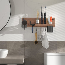 Load image into Gallery viewer, Wooden Hair Dryer Holder Wall Mount,Bathroom Organizer for Styling Tools
