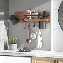 Load image into Gallery viewer, Wooden Hair Dryer Holder Wall Mount,Bathroom Organizer for Styling Tools

